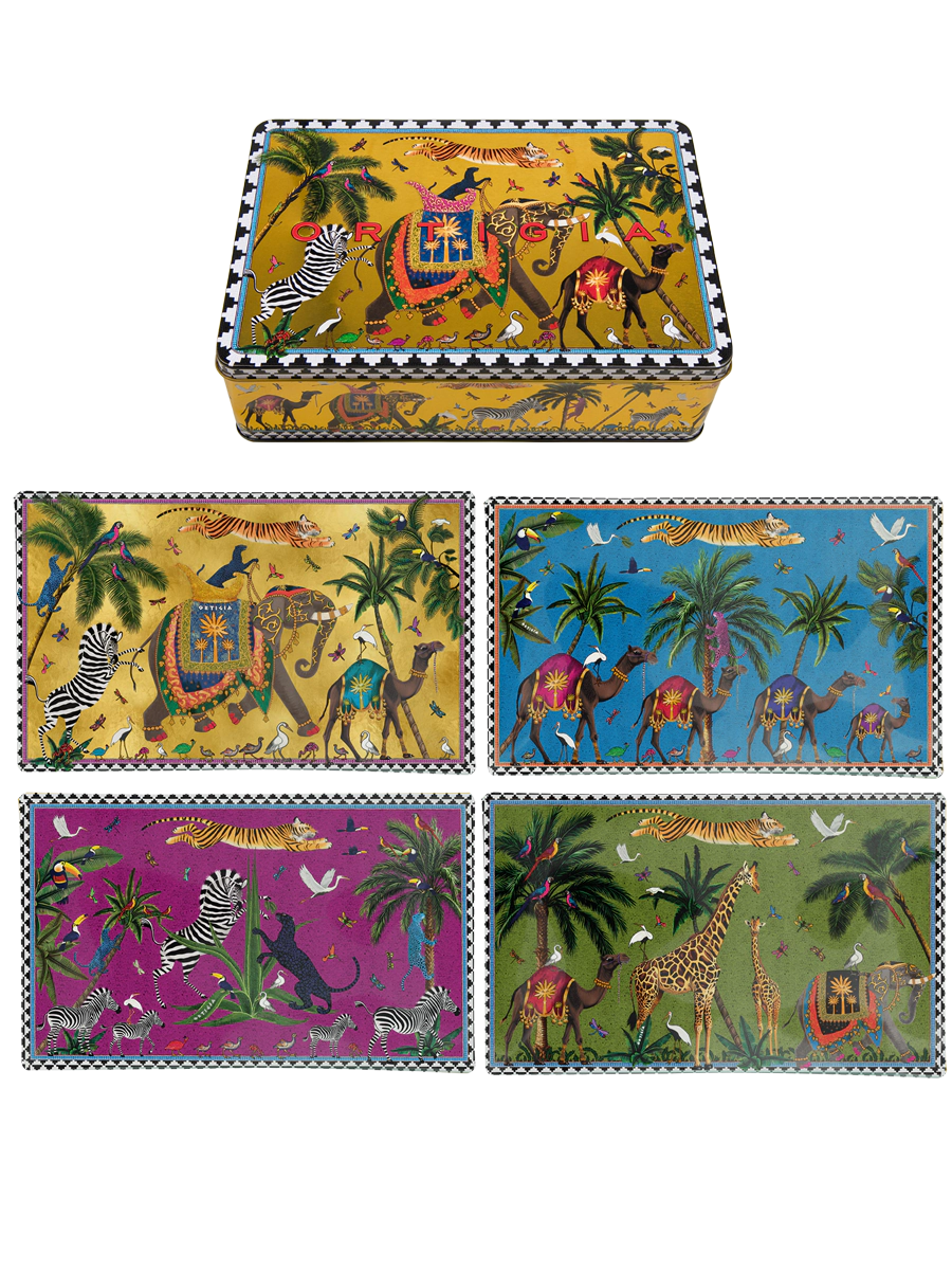 Tin Flying Tiger 4 Glass Plates