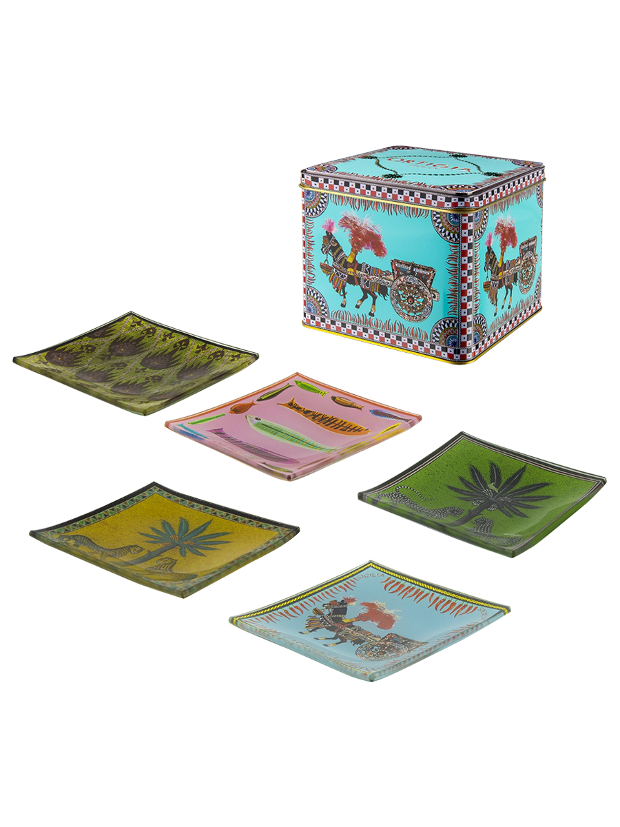 Lata Carretto 5 platos de vidrio