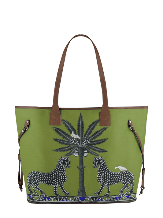 Bolso de mano de lona Gattopardo