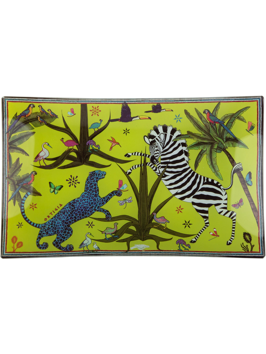 Plato de jungla de vidrio rectangular 