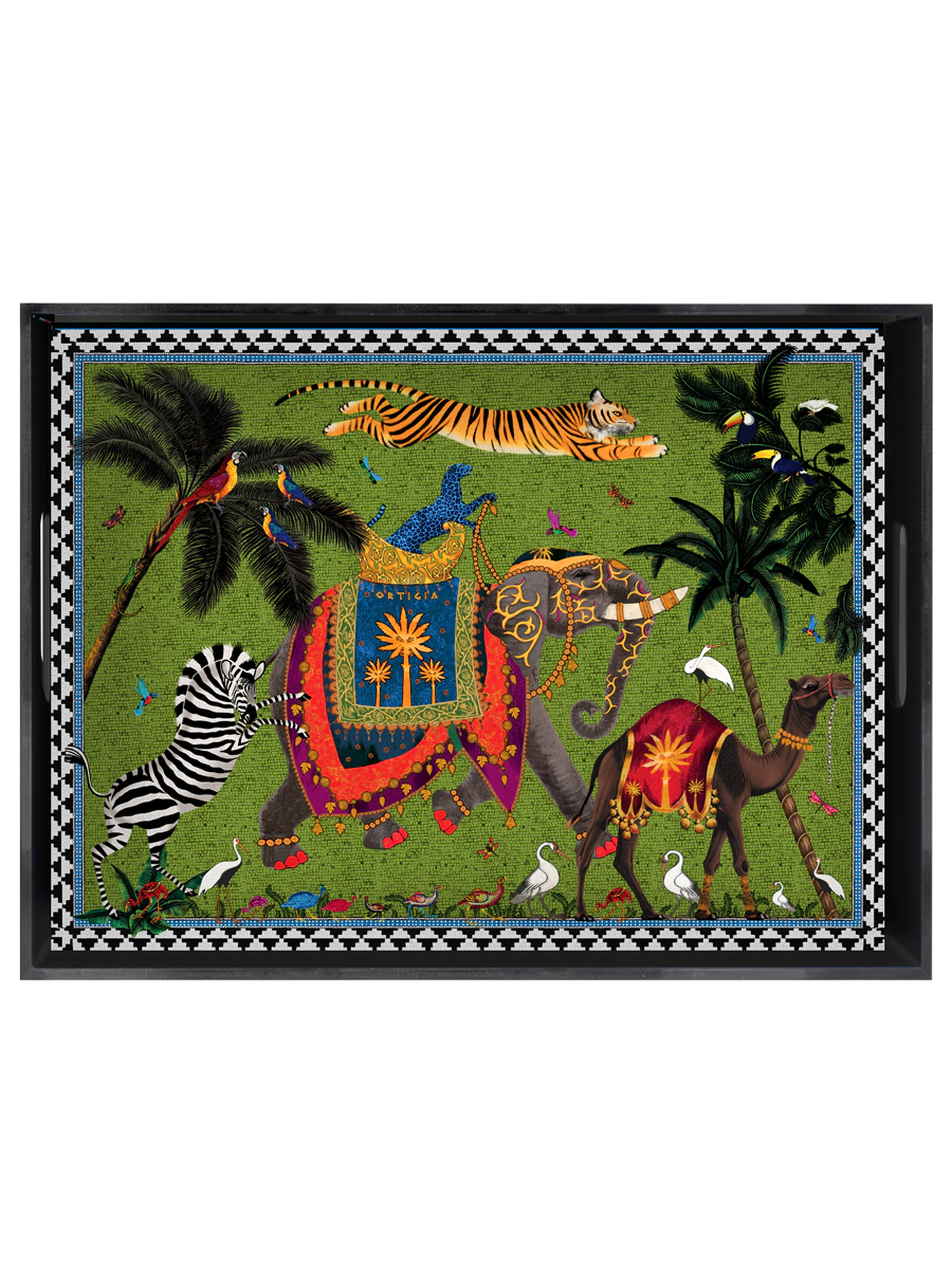 Large Flying Tiger Tray Green